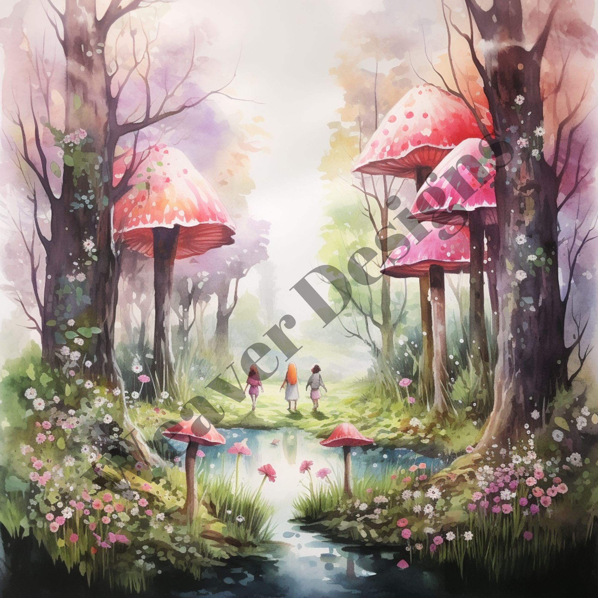 Elven Spring Spring Elves, Elven Forest in the Spring, Digital Paper, Scrapbook ...