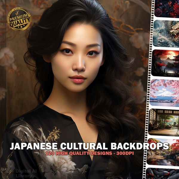 120 Japanese Cultural Backdrops, Digital Backdrops, Backgrounds, Shinto, Buddha, Cherry Blossom, Photoshop, Japan, Culture