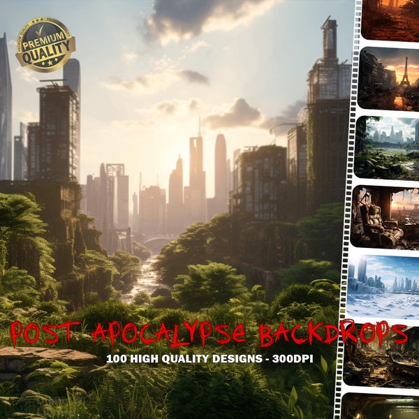 100 Post Apocalypse Backdrops, Interiors & Exterieurs, Ende der Welt, Apokalypse, Zerstörung, Digitale Kulissen.