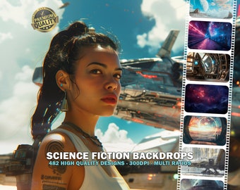 Science Fiction Backdrops, Sci-Fi Backdrops, Space Backdrops, Planets, Stars, Galaxy, Spaceships, Photoshop Backgrounds,