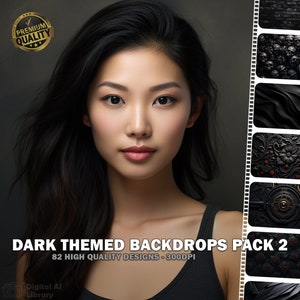 82 Dark Themed High Quality Digital Backdrops, Black, Navy, Backdrops, Backgrounds, Overlays, Photoshop, Photography, Gothic, Moody.