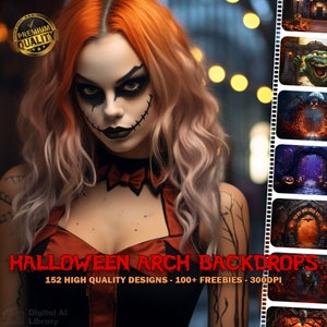 152 Fondali ad arco di Halloween - Oltre 100 omaggi - Fondali di alta qualità, Fondali spaventosi e spettrali, Fondali digitali, Sfondi Photoshop