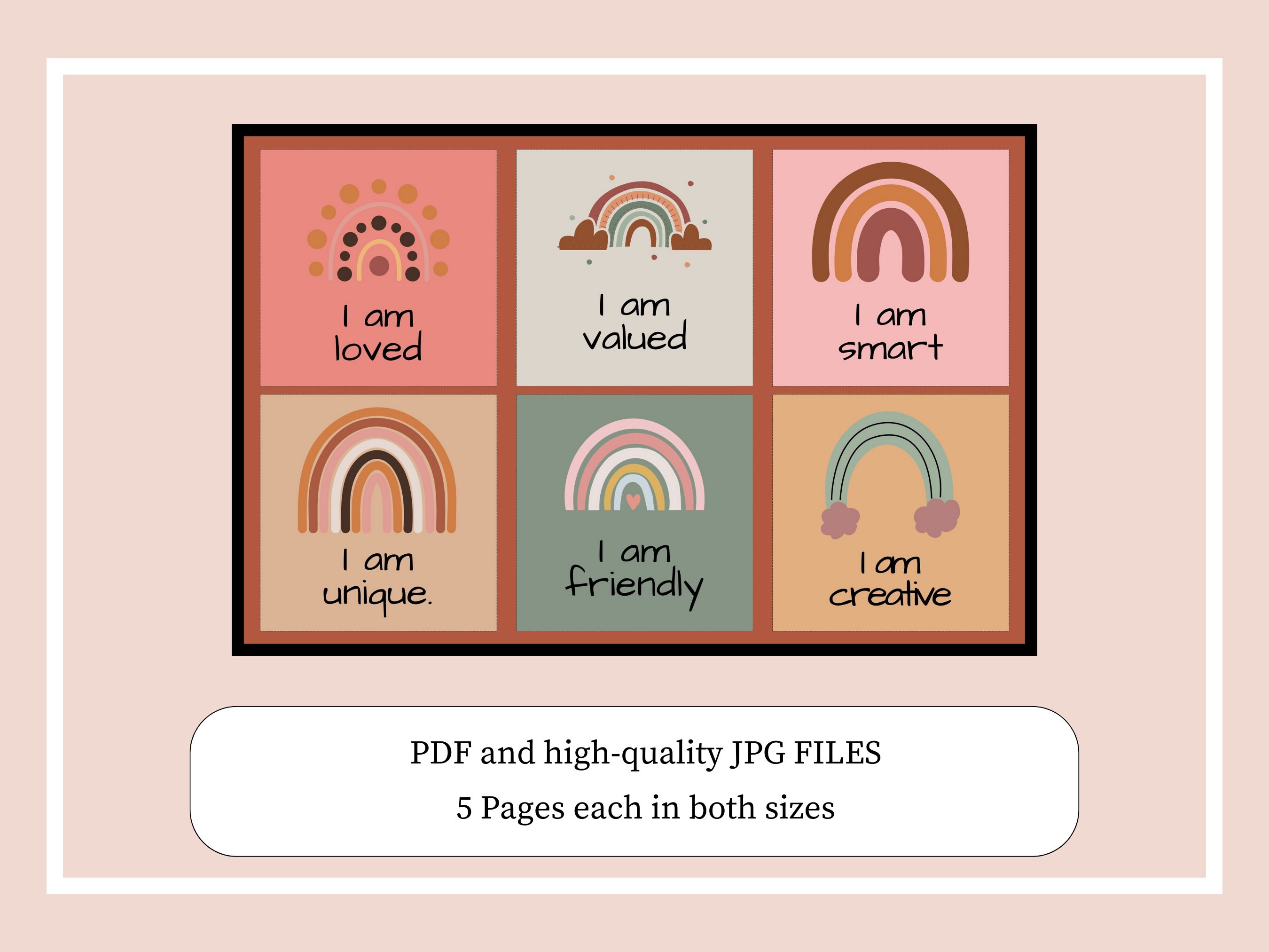 Printable Affirmation Cards for Kids, Motivational Cards, Kids Mental ...