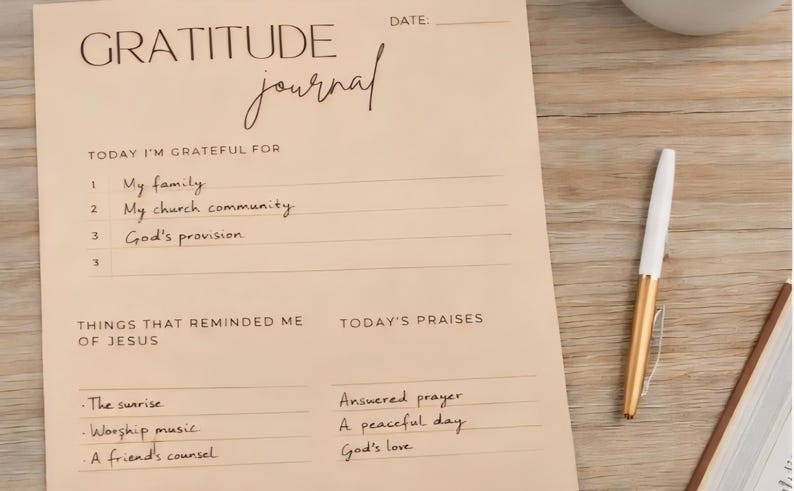 Christian Gratitude Journal Printable | Daily Prayer & Praise Journal ...