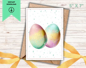 Easter Card Printable, Printable Easter Egg Card, Cute Easter Egg Card, DIY Easter Egg Card, Easter Egg Card Instant Download