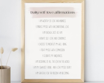 self-love affirmations poster