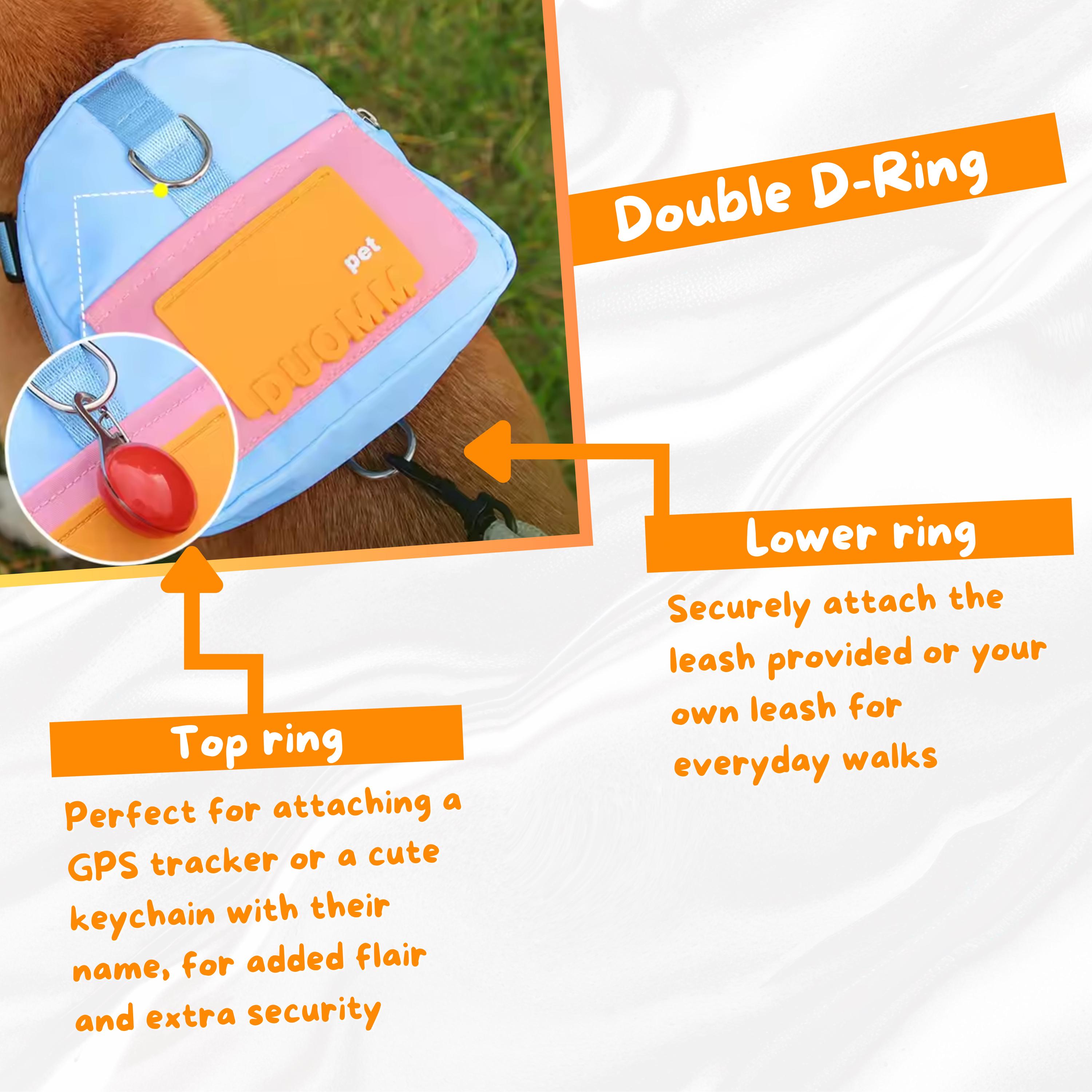 Dog Backpack With Leash - Pet Travel Bag for Dogs - Outdoor Harness ...
