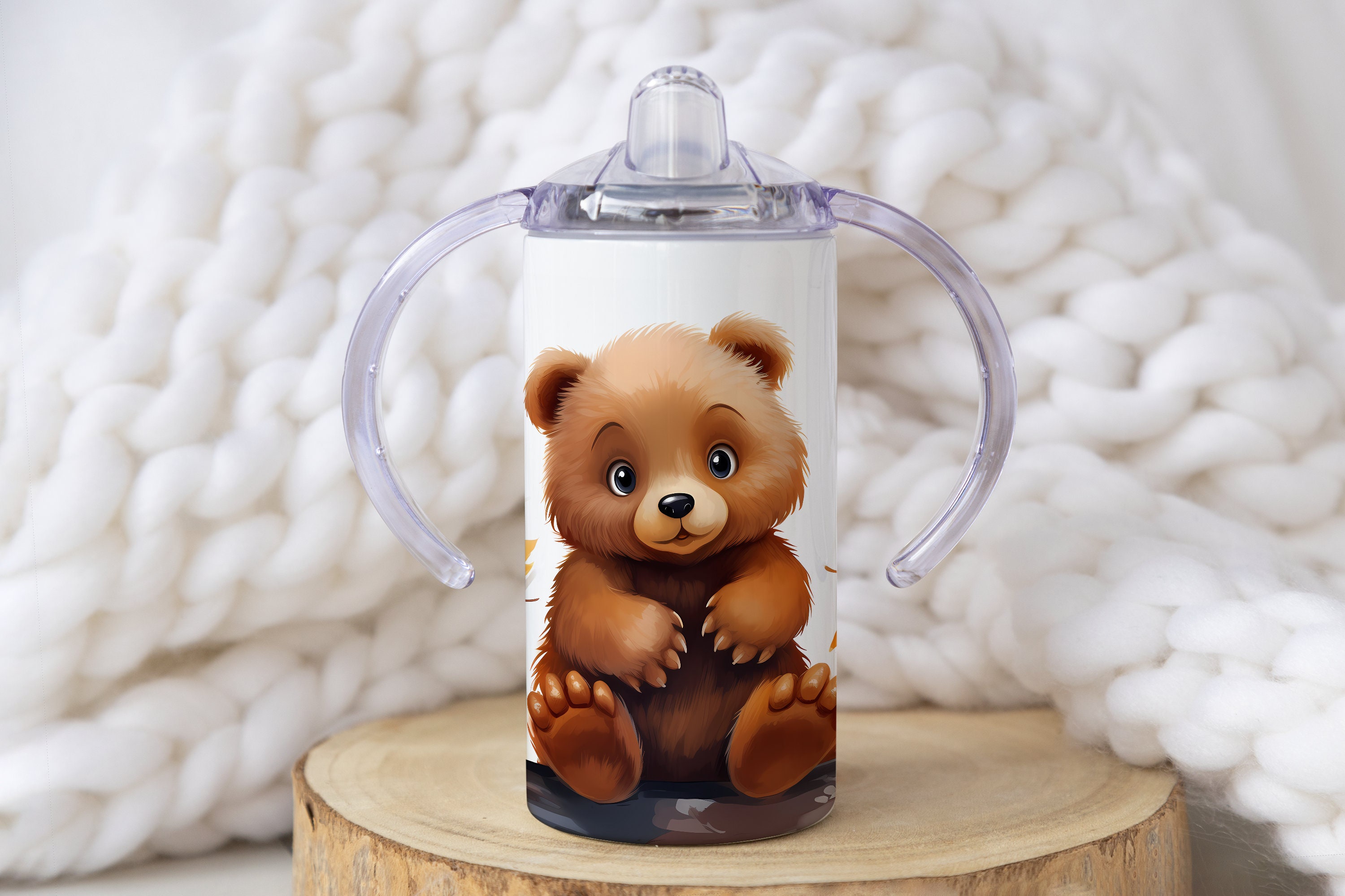 Cute Blue Teddy Bear Toddler Cup