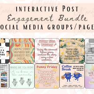 Interactieve bundel voor sociale media, engagementpost, digitale download, png, jpg, instant download