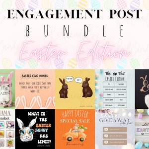 Easter | Engagement Social Media Posts | Bundle | Interactive pre-made posts | Instagram | Facebook | PNG | JPG