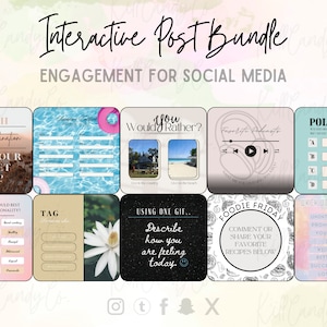 Interactieve bundel voor sociale media, engagementpost, digitale download, png, jpg, instant download