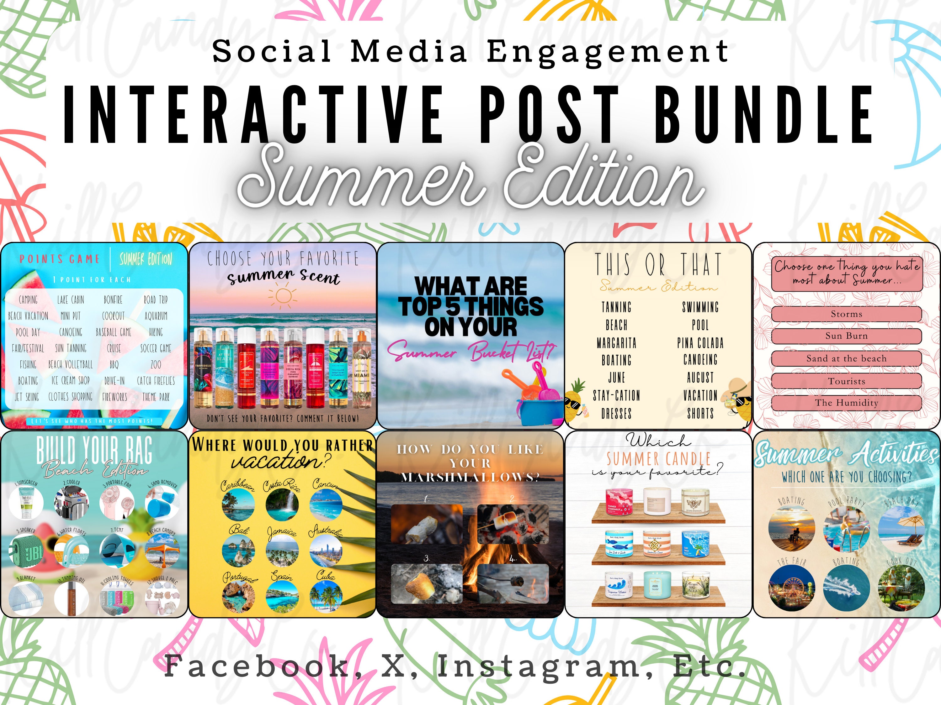 Summer Social Media Engagement Posts: Interactive Content (digital