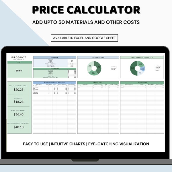 Pricing Template Excel Etsy