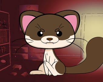 Modèle de furet Live2D avec motif personnalisable (illustrations Eeby)