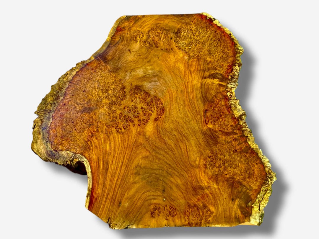 Amboyna Burl Live Edge Slab Striking Grain Pattern Rich Golden |rare ...