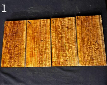 Fiddleback Golden Acacia Wood Blanks: Saya/Gyuto Handle, Jewelry Box