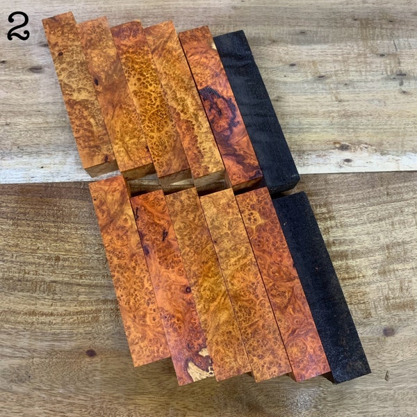 Amboyna Burl For Funtain Pen, Pen Blanks, Exotic wood Pen Blanks 1-2