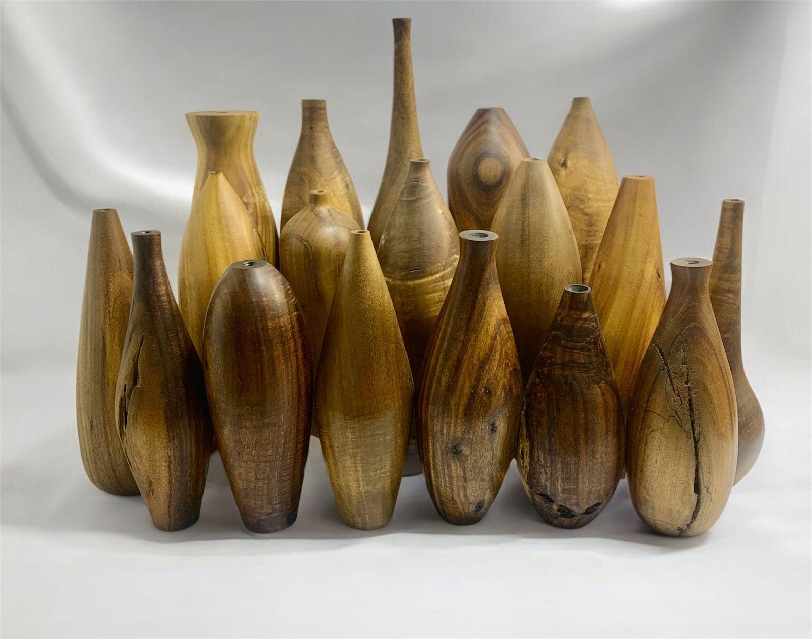 Handcrafted Acacia Wood Vase Natural Wooden Vase