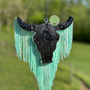 Freshie de coche de toro azteca / Freshie de coche occidental / Freshie / Freshie de calavera de toro