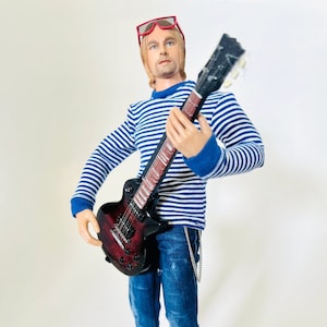 Nirvana Kurt Cobain OOAK Rock One Of A Kind Doll figure custom collectors Doll