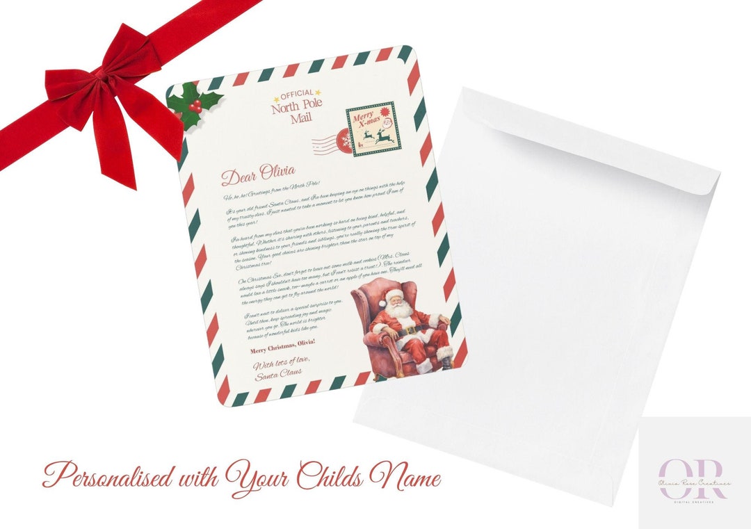 Letter From Santa Personalised Christmas Printable - Etsy