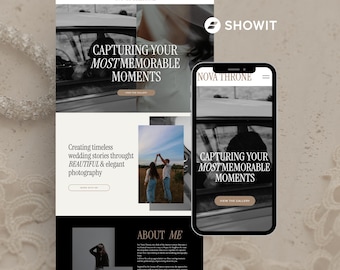 Showit Website Template für Fotografen | Modernes Website Theme | Bearbeitbare Website | Portfolio & Coaching Website Design | Zeitlos Elegant