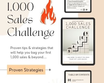 Sales Challenge PLR Guide I How To Get Your First 1,000 Sales I Proven Tips & Strategies I Business Starter I Sell on Etsy And Social Media