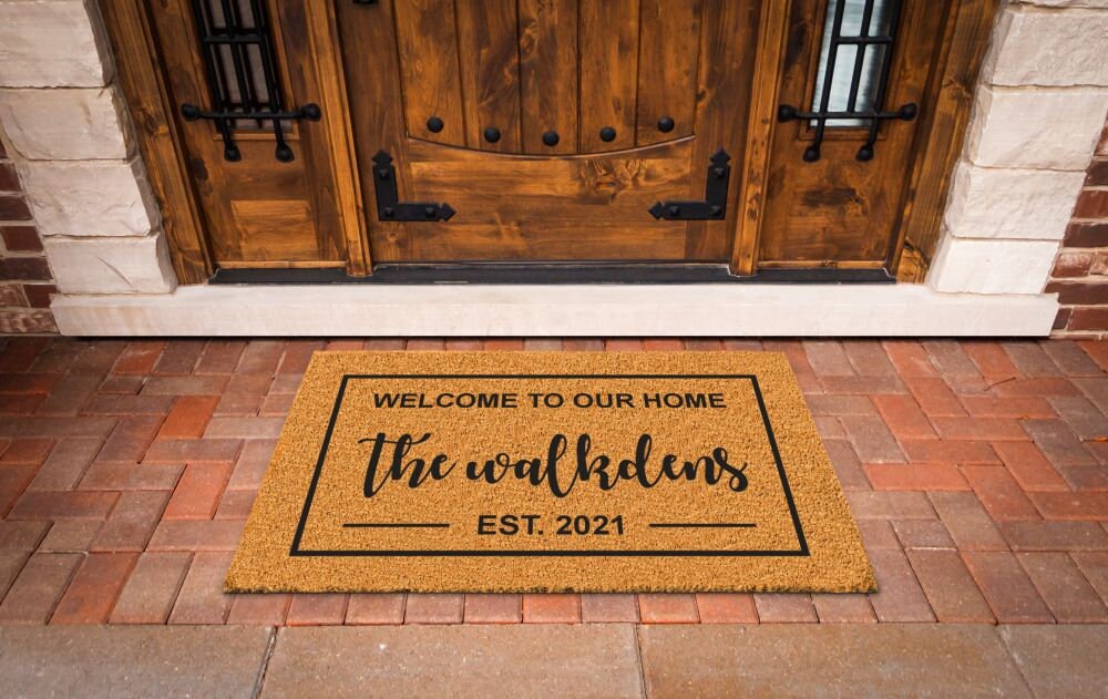 to Our Home Personalized Family Name Doormat Established Date