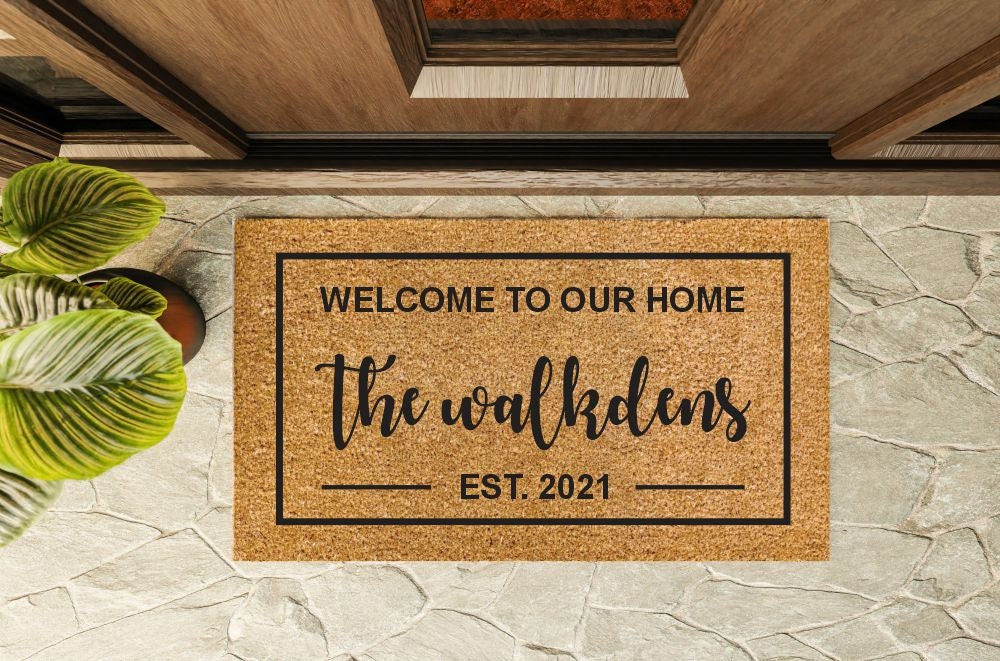 to Our Home Personalized Family Name Doormat Established Date