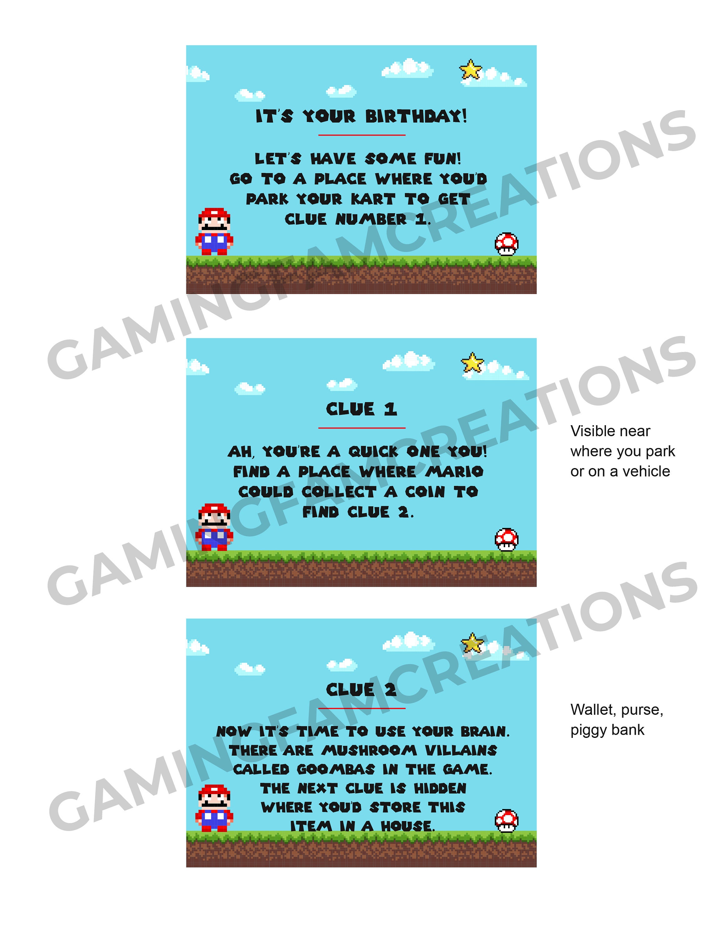 Super Mario Scavenger Hunt - Etsy