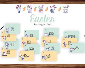 Búsqueda del tesoro de pistas de imágenes de Pascua para niños pequeños Descarga instantánea