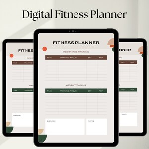 Fitness Planner | workout planner | workout routine | health and fitness | digital planner | printables | printable planner | yoga routine