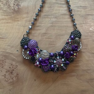 Plum Jeweled Statement Necklace