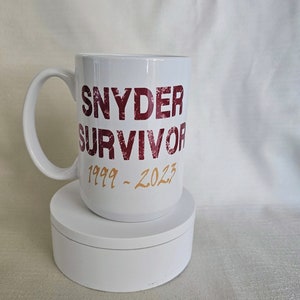 Commanders Snyder Survivor, HTTC Mug 15oz/Great Gifts for NFL Washington DC Commanders Fans/Sports Coffee Mug
