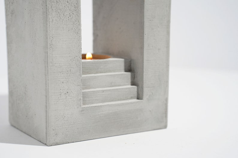 Concrete Candle Tealight holder Handcrafted Unique Candle Holder Minimalistic Home Decor image 2