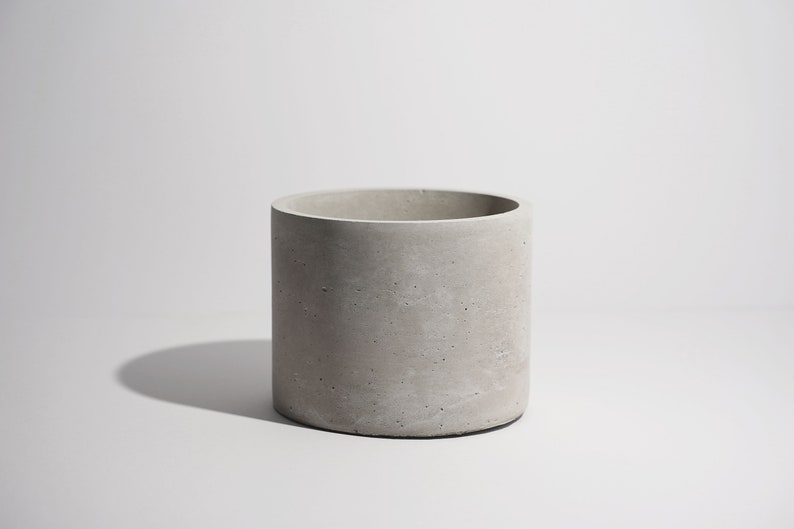 Concrete Circle Planter Handcrafted Unique Plant Pot Cacti Planter Minimalistic Home Decor image 5