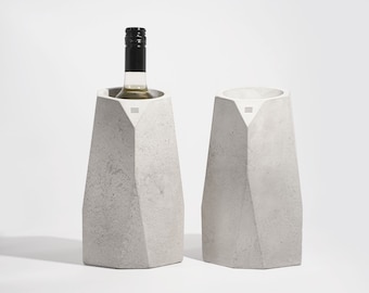 Betonnen wijnfleshouder - Keukenflessenrek Wijnopslagstandaard - Handgemaakt uniek keukendecor - Minimalistisch huisdecor