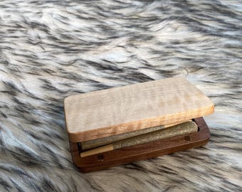 Joint holder craftsman style wooden case protective box for 5 pre rolls elegant wood storage