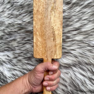Exotic Figured Bird’s Eye Maple Impact Toy Handmade Adult Impact Play Wooden Spanking Paddle Smooth Texture Fun Sensation Play and Impact