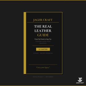 Guía de cuero en PDF / Tipos de cuero de plena flor, cuidado del curtido vegetal y pátina (libro electrónico) / Descarga instantánea / JAGER CRAFT