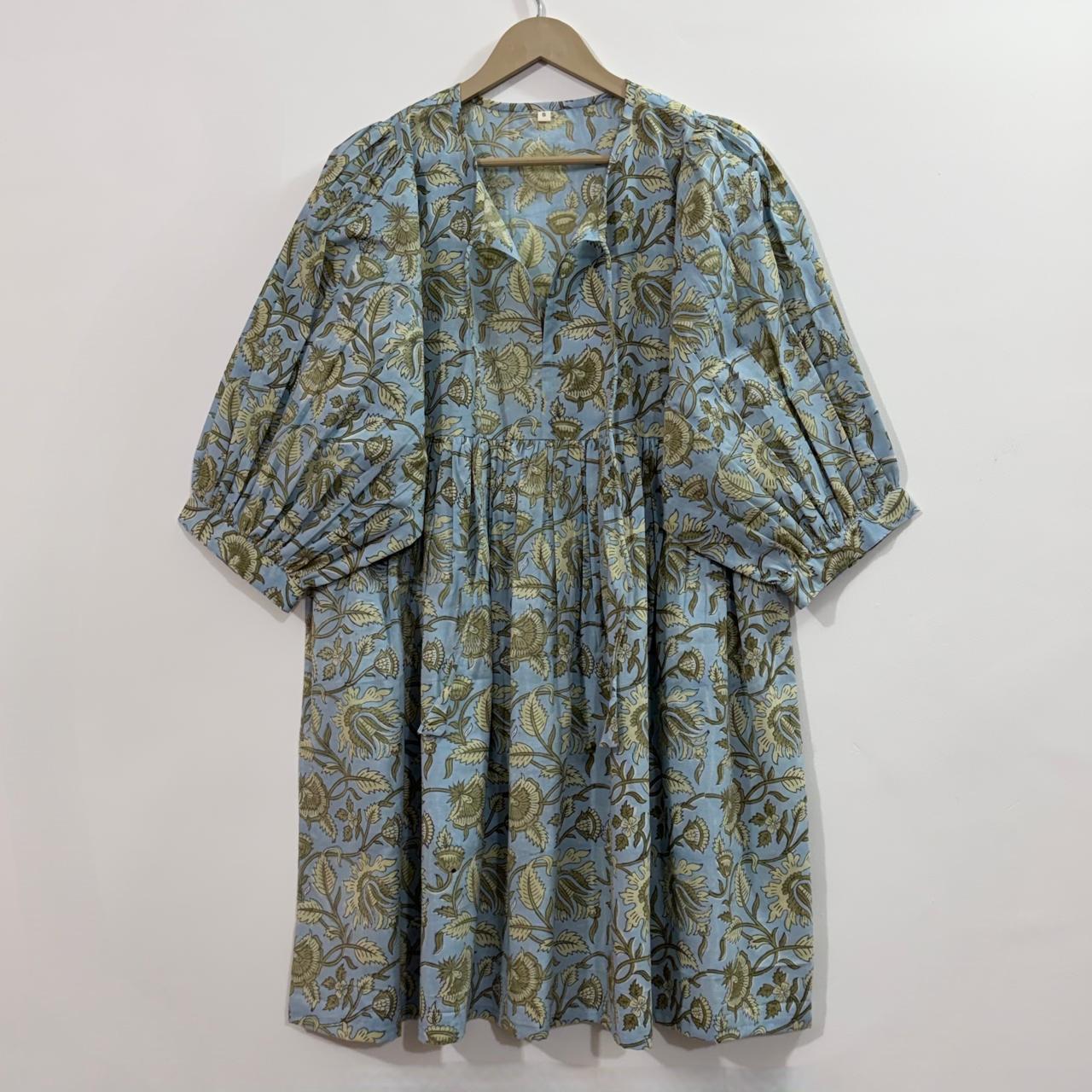 Mustard Floral Block Print Dress