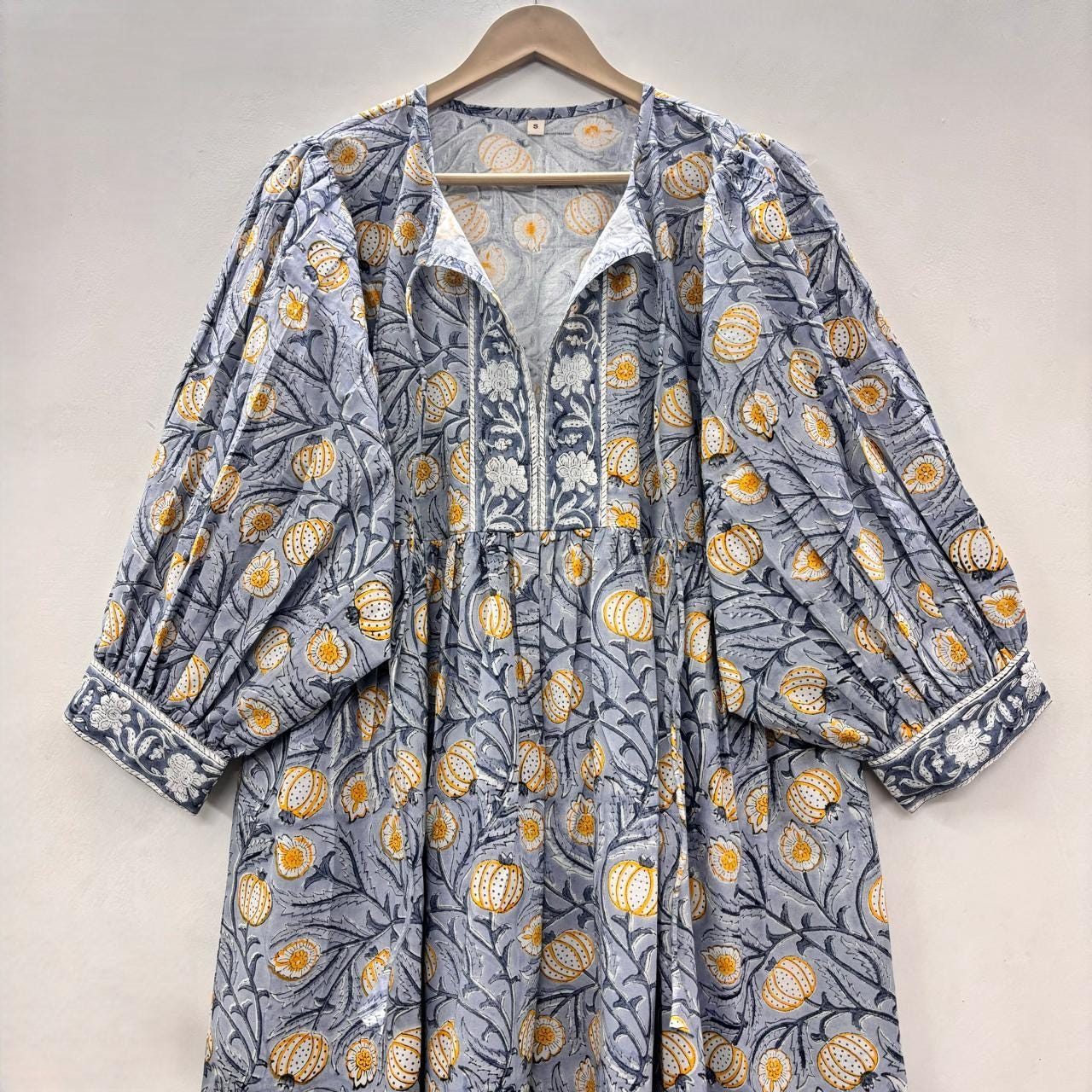 Tunic D'été Anokhi 100% Coton - Imprimé Floral Main - Taille M - Neuf Avec étiquettes