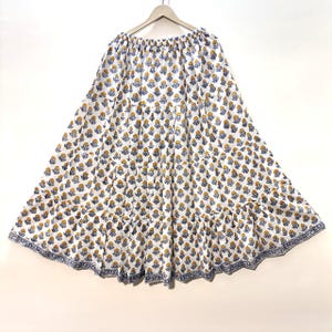 Hand Block Print Cotton Maxi Skirt: Bohemian Beach Style