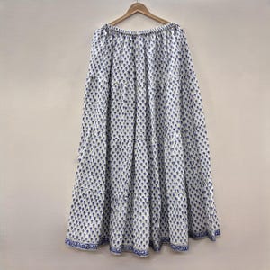 Hand block print cotton skirt, Indian cotton skirt, Floral cotton skirts, Ethnic wear women long maxi skirt, Summer dress