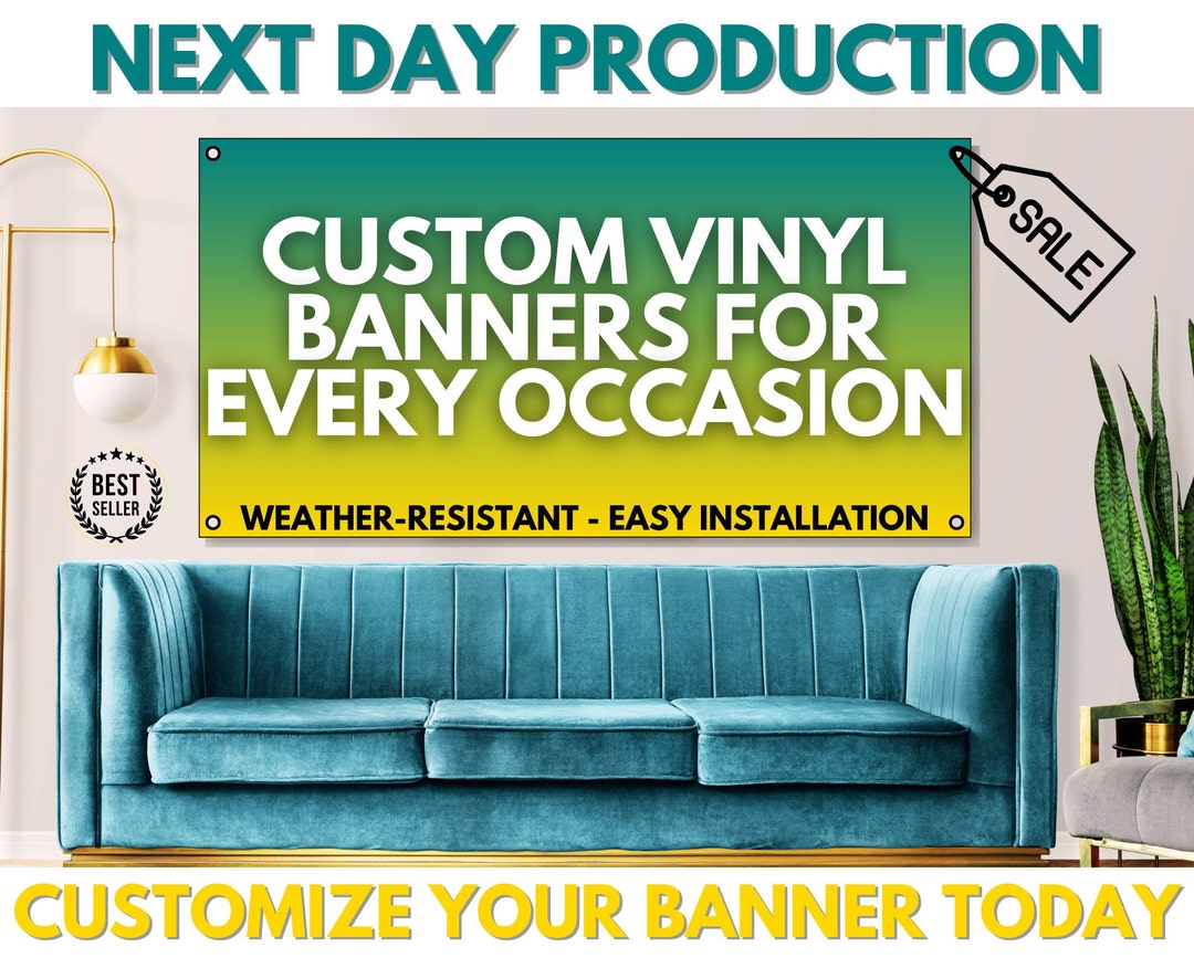 Premium Custom Vinyl Banners Next Day Production Durable Etsy