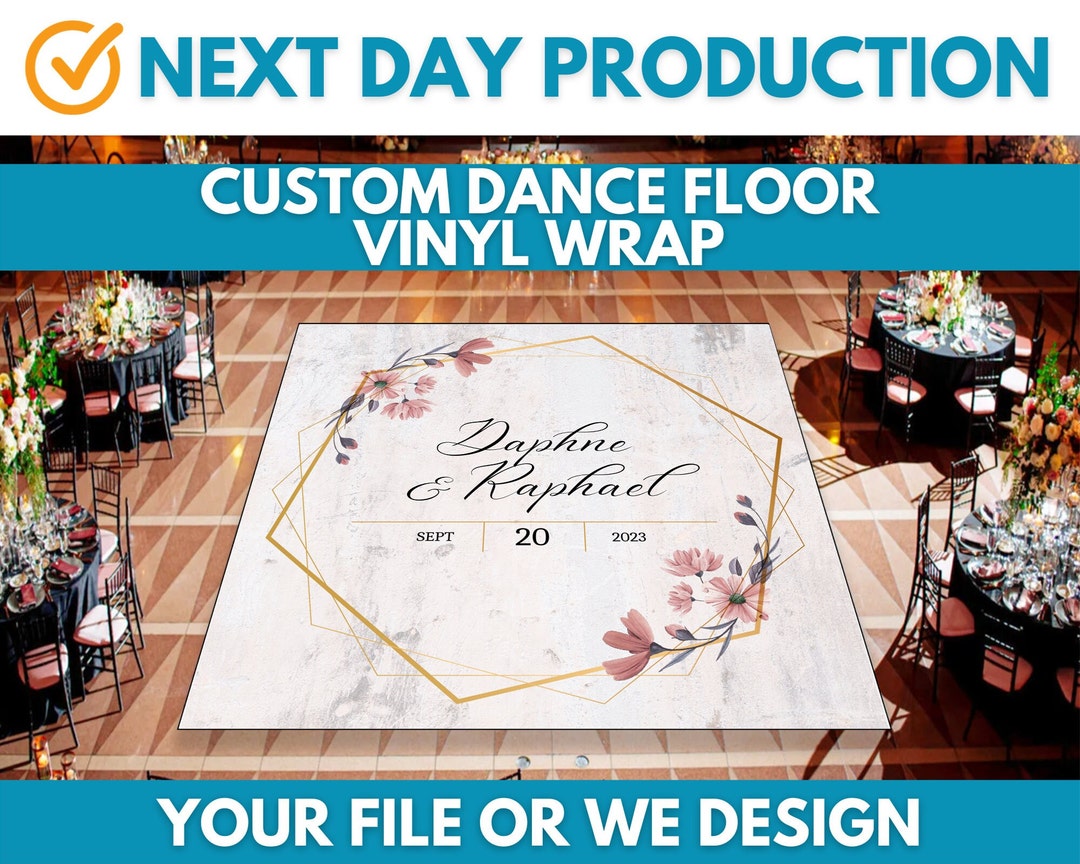Custom Dance Floor Vinyl Wrap Reception Dance Floor Monogram Etsy