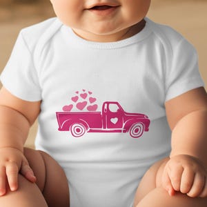 Vintage pink truck with hearts digital clipart, Valentine truck with love hearts, Pink truck digital download, Printable clipart