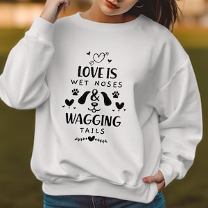 Liefde is natte neuzen SVG citaat – hond poot hart staart ontwerp voor dierenliefhebbers, grappige puppy Cricut gesneden bestand voor shirts mokken borden stickers