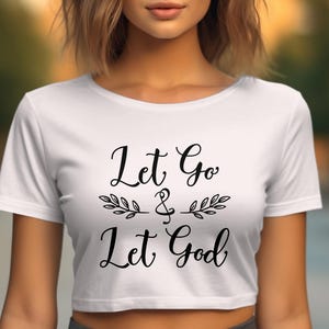 Lascia andare e lascia che Dio design digitale, citazione ispiratrice SVG, arte murale stampabile, svg cristiano, file di taglio per Cricut, Silhouette