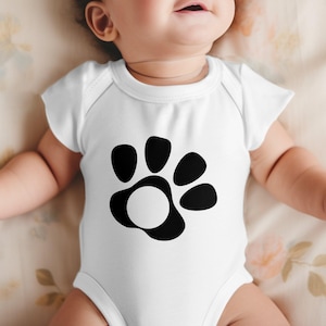 Impression de patte SVG - Design simple de contour de patte de chien ou de chat pour Cricut, bodys de bébé, chemises pour amoureux des animaux de compagnie, projets en vinyle, autocollants et cadeaux